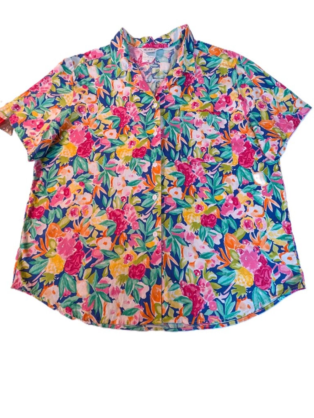 Vintage Koret Cotton Short Sleeve Floral Tropical Resortware Shirt XL-XXL